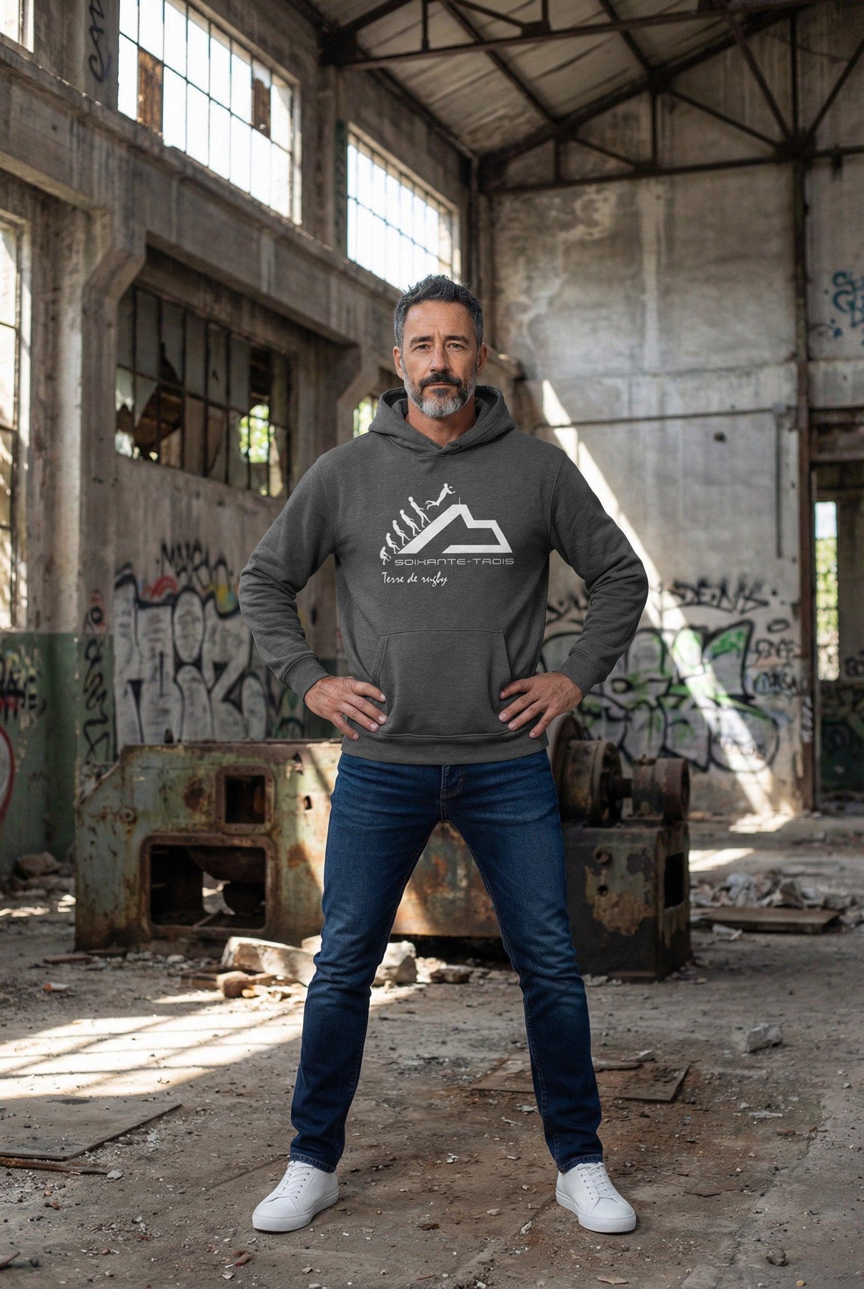 Sweat à capuche Soixante-Trois design Rugby Evolution